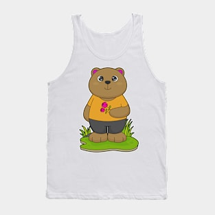 Bear with Flowers Tank Top